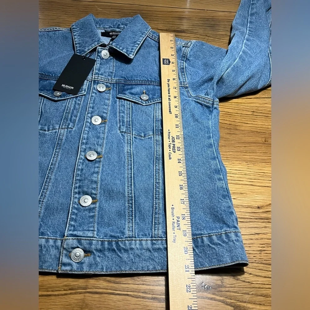 Hudson Jeans Classic Trucker Denim Jacket Medium Wash Blue Tahoe NWT Size S/M